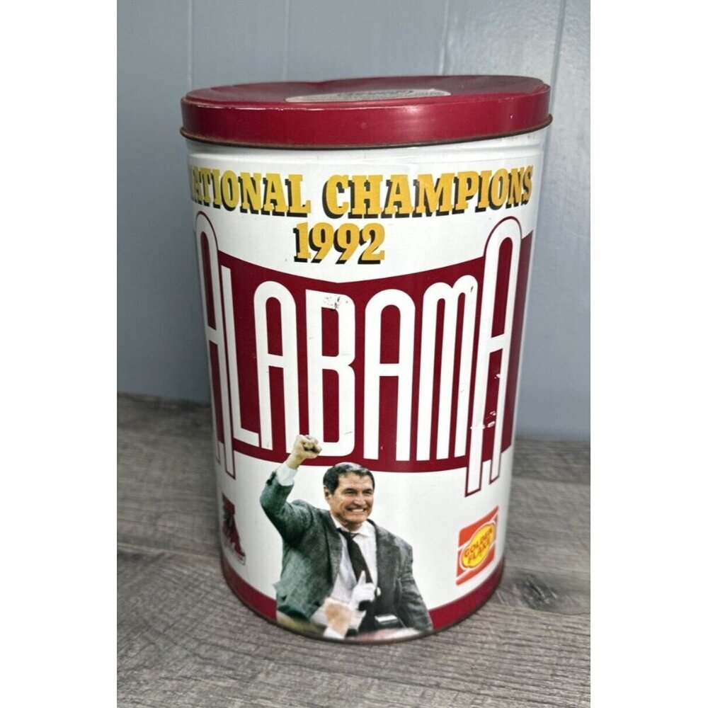 Alabama Crimson Tide Football National Champions Golden Flake Tin 1992‎ Vintage